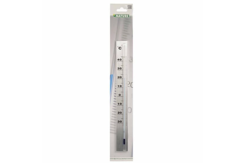 Nature Utendørs veggtermometer aluminium 3,8x0,6x37 cm - Utetermometer - Termometer