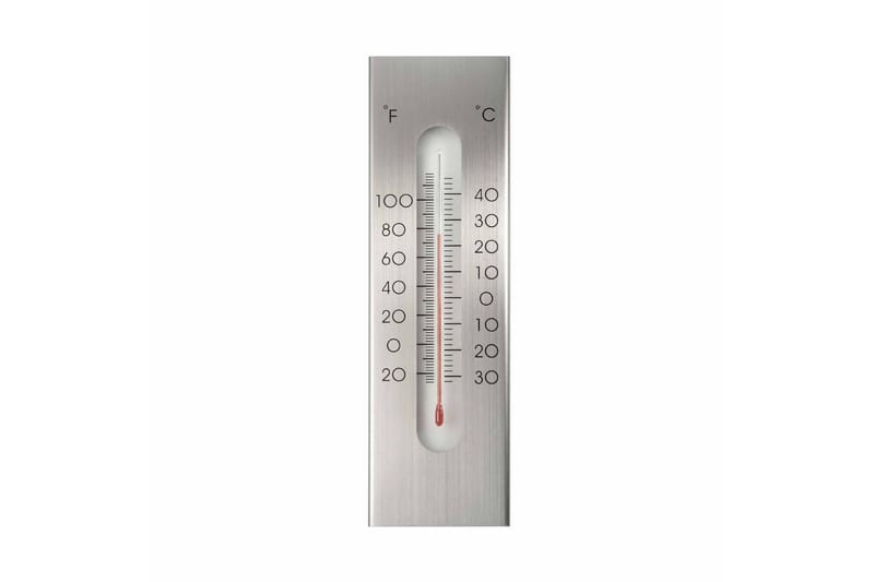 Nature Utendørs veggtermometer aluminium 7x1x23 cm - Termometer - Utetermometer