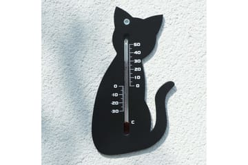 Nature Utendørs veggtermometer katt svart - Hage - Utemiljø - Hagedekorasjon - Regn & temperatur - Utetermometer