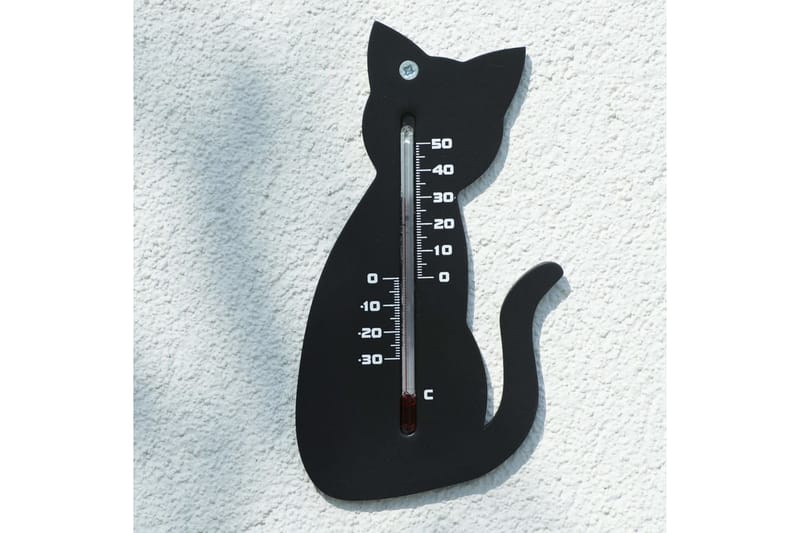 Nature Utendørs veggtermometer katt svart - Utetermometer - Termometer