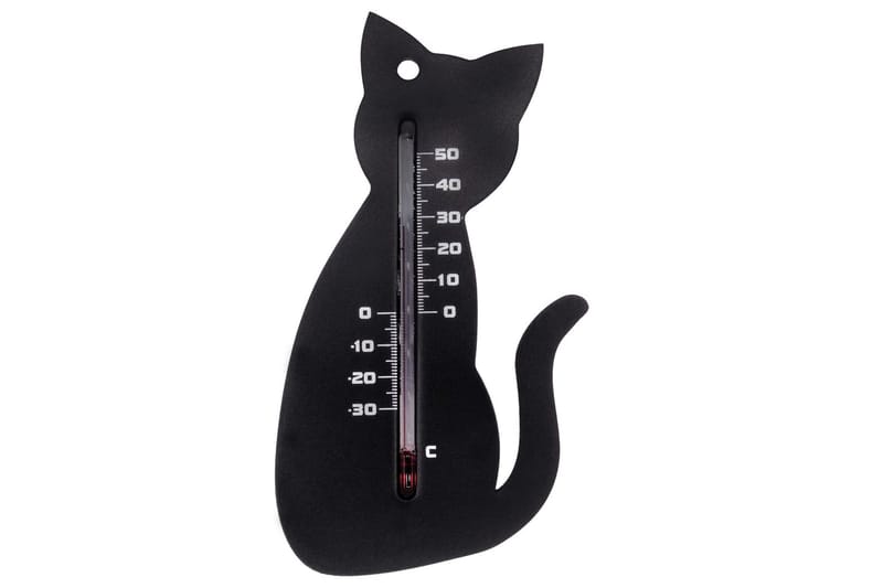 Nature Utendørs veggtermometer katt svart - Termometer - Utetermometer