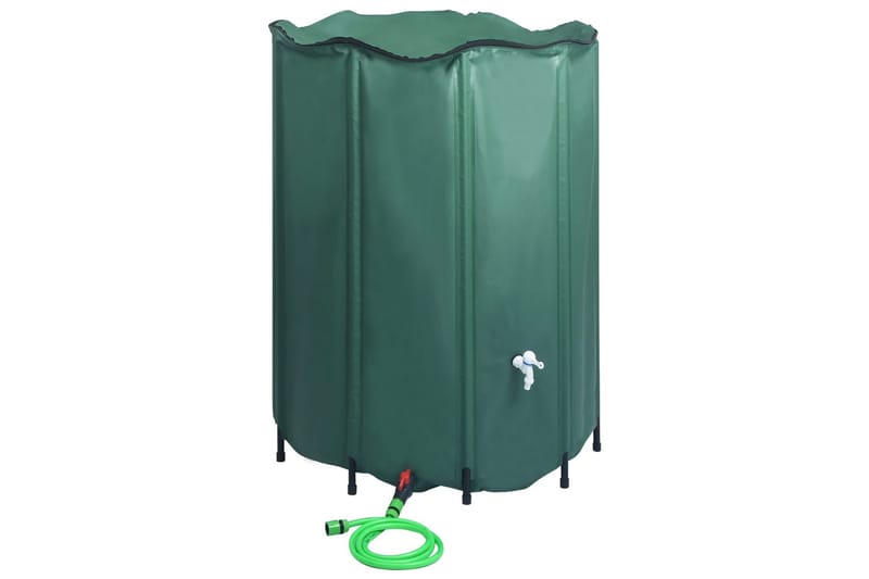 Sammenleggbar regnvannstank med vannkran 1250 L - Grønn - Vanntønne