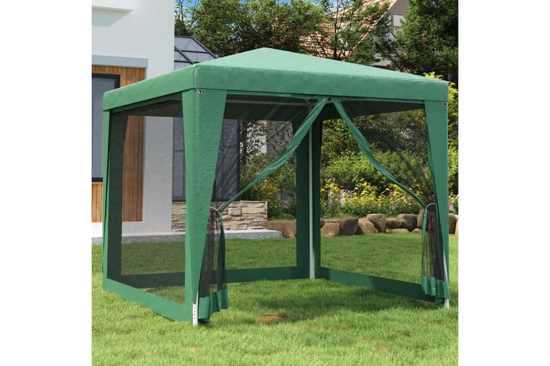 beBasic Festtelt med 4 sidevegger av netting grønn 2,5x2,5 m HDPE - gr�Ã¸nn - Hage - Utemiljø - Utendørsoppbevaring - Hagetelt & oppbevaringstelt - Partytelt