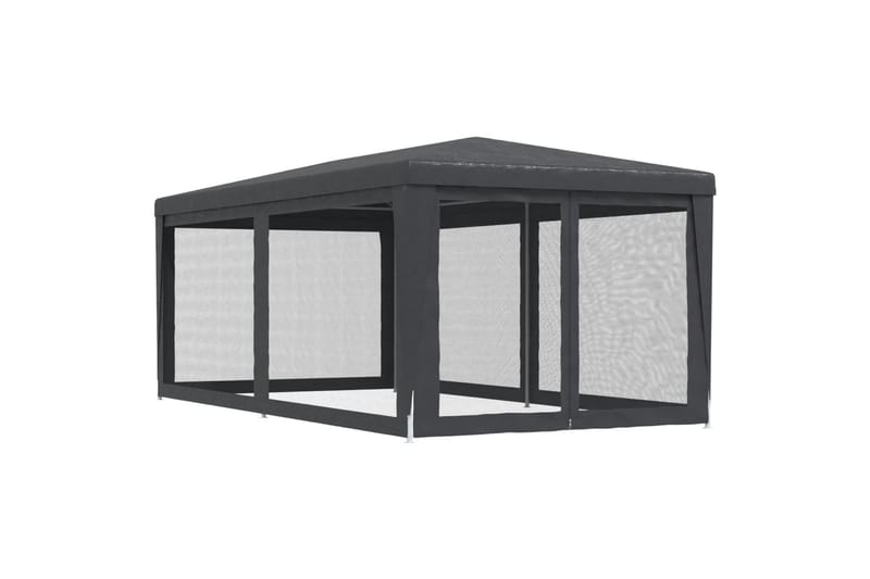 beBasic Festtelt med 6 sidevegger av netting antrasitt 3x6 m HDPE - AntrasittgrÃ¥ - Hage - Utemiljø - Utendørsoppbevaring - Hagetelt & oppbevaringstelt - Partytelt