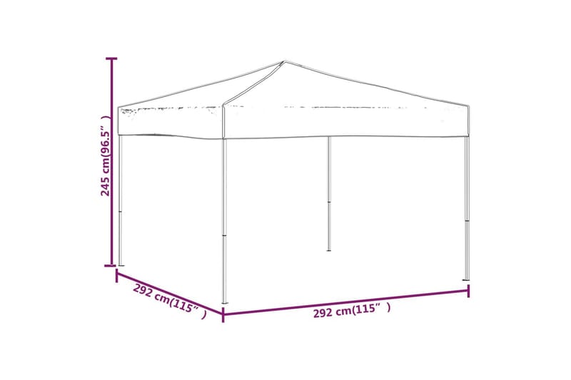 beBasic Sammenleggbart festtelt gråbrun 3x3 m - Taupe - Partytelt - Hagetelt & oppbevaringstelt