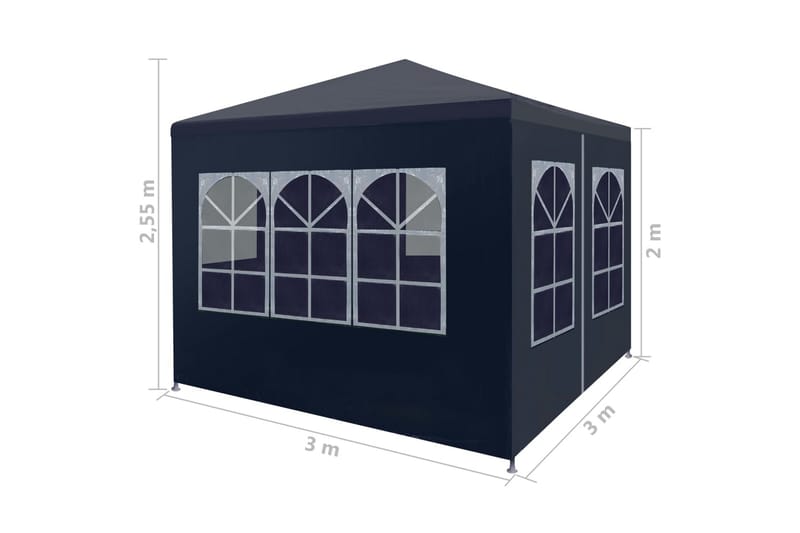 Festtelt 3x3 m blå - Partytelt - Hagetelt & oppbevaringstelt