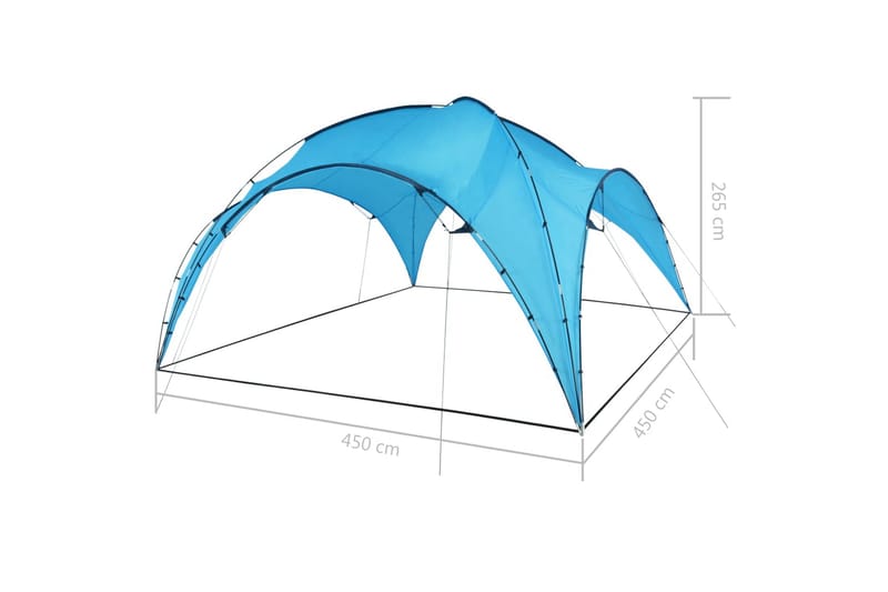 Festtelt bue 450x450x265 cm lyseblå - Hage - Utemiljø - Utendørsoppbevaring - Hagetelt & oppbevaringstelt - Partytelt