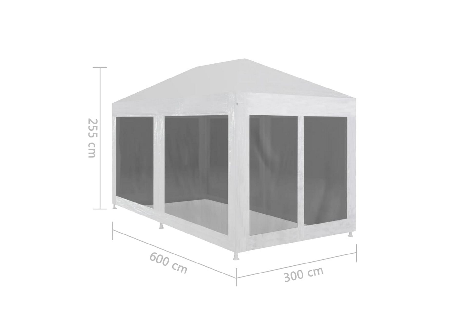 Festtelt med 6 sidevegger av netting 6x3 m - Hage - Utemiljø - Utendørsoppbevaring - Hagetelt & oppbevaringstelt - Partytelt