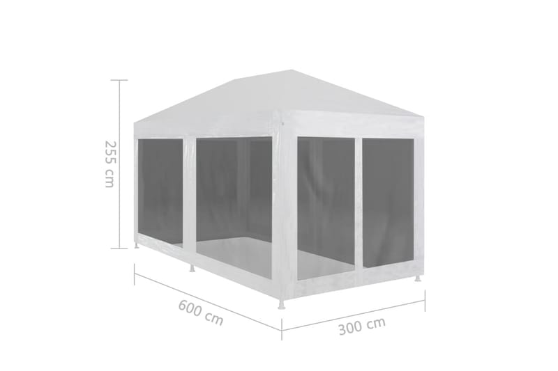 Festtelt med 6 sidevegger av netting 6x3 m - Partytelt - Hagetelt & oppbevaringstelt