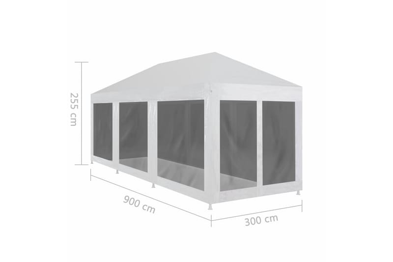 Festtelt med 8 sidevegger av netting 9x3 m - Hage - Utemiljø - Utendørsoppbevaring - Hagetelt & oppbevaringstelt - Partytelt