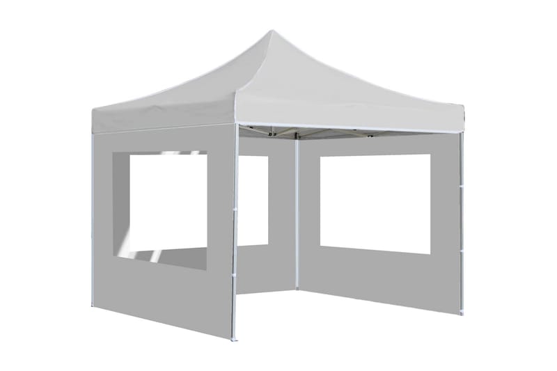Foldbart festtelt med vegger aluminium 3x3 m hvit - Hvit - Hage - Utemiljø - Utendørsoppbevaring - Hagetelt & oppbevaringstelt - Partytelt