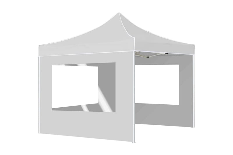 Foldbart festtelt med vegger aluminium 3x3 m hvit - Hvit - Hage - Utemiljø - Utendørsoppbevaring - Hagetelt & oppbevaringstelt - Partytelt