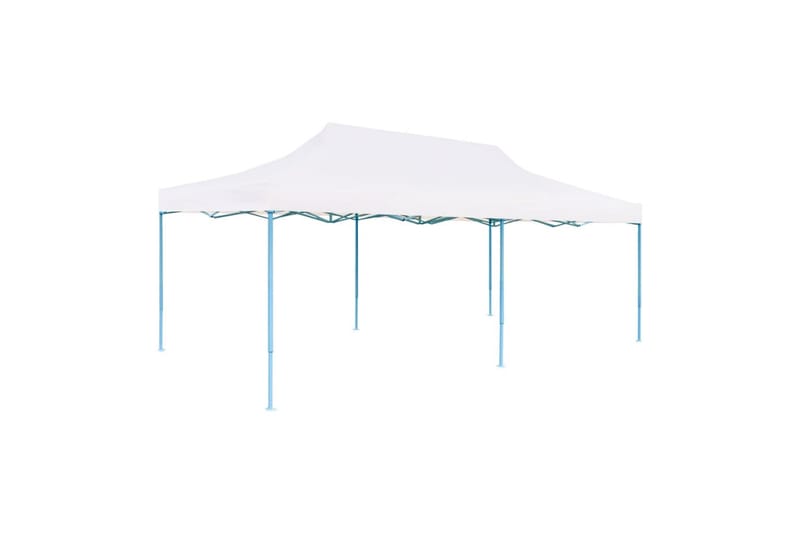 Foldbart popup festtelt med sidevegger 3x6 m stål hvit - Hage - Utemiljø - Utendørsoppbevaring - Hagetelt & oppbevaringstelt - Partytelt