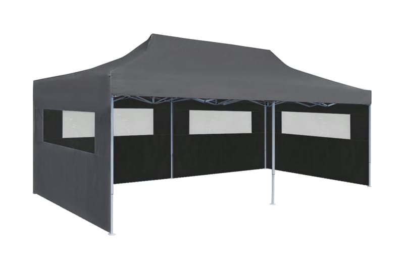 Foldbart popup festtelt med sidevegger 3x6 m antrasitt - Hage - Utemiljø - Utendørsoppbevaring - Hagetelt & oppbevaringstelt - Partytelt