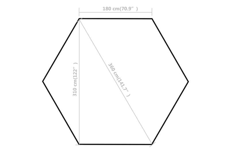 Heksagonalt pop-up partytelt med 6 sidevegger grå 3,6x3,1 m - Partytelt - Hagetelt & oppbevaringstelt