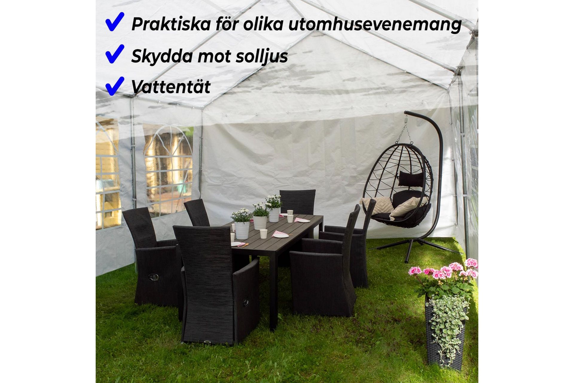 Lykke Partytelt Premium 6x12 m - Grön - Husholdning - Rengjøring & klespleie - Støvsuger