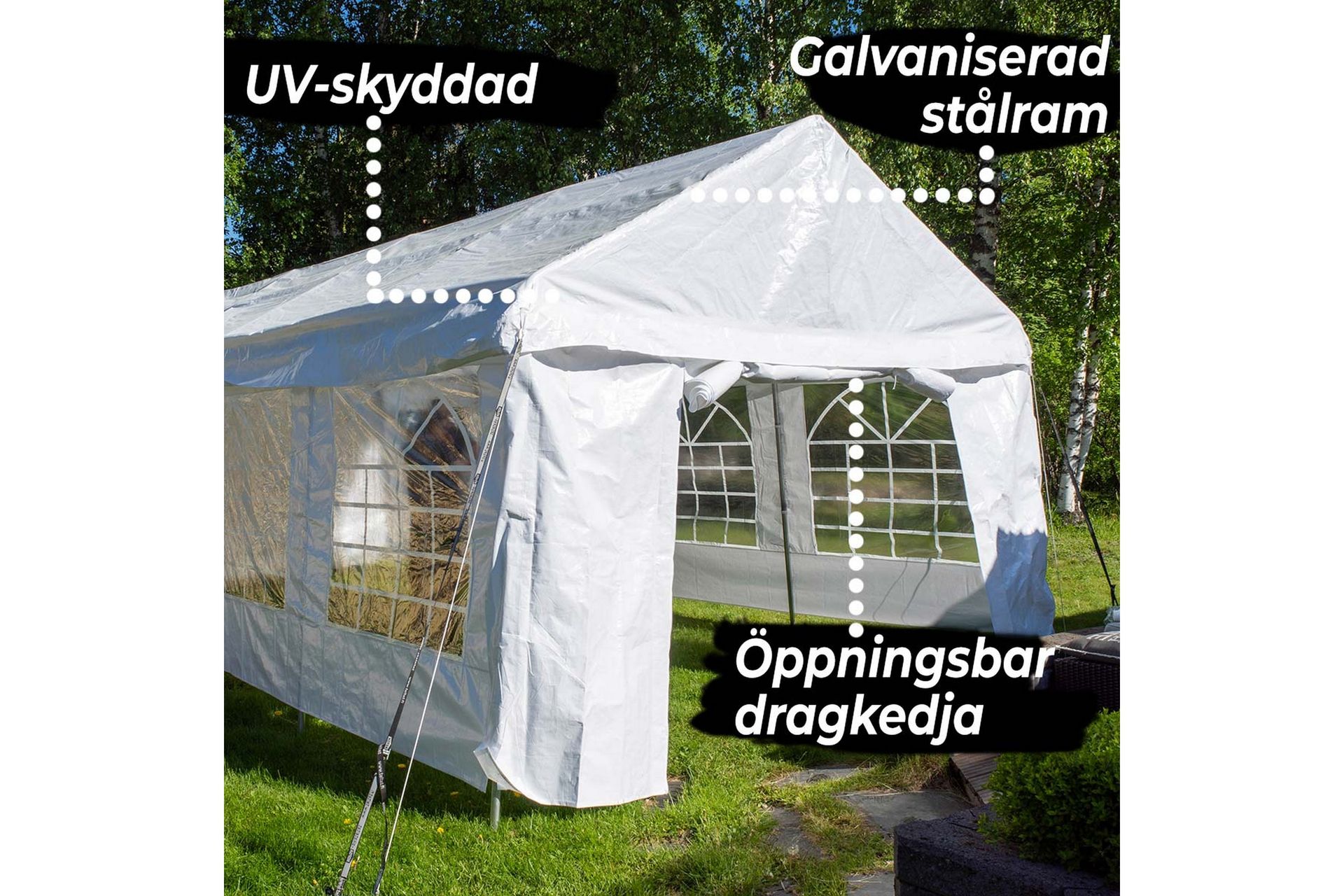 Lykke Partytelt Premium 6x12 m - Grön - Husholdning - Rengjøring & klespleie - Støvsuger