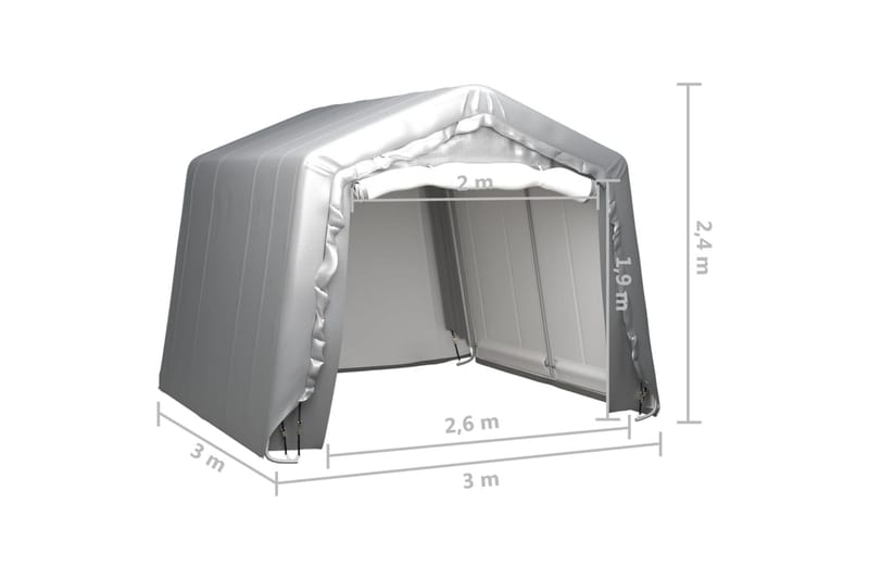 Oppbevaringstelt 300x300 cm stål grå - Grå - Hagetelt & oppbevaringstelt - Oppbevaringstelt