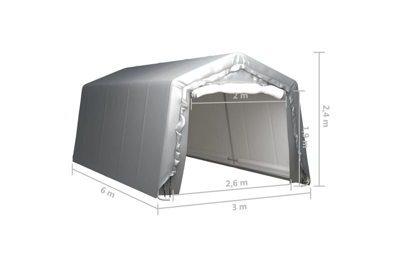 Oppbevaringstelt 300x600 cm stålgrå - Grå - Hage - Utemiljø - Utendørsoppbevaring - Hagetelt & oppbevaringstelt