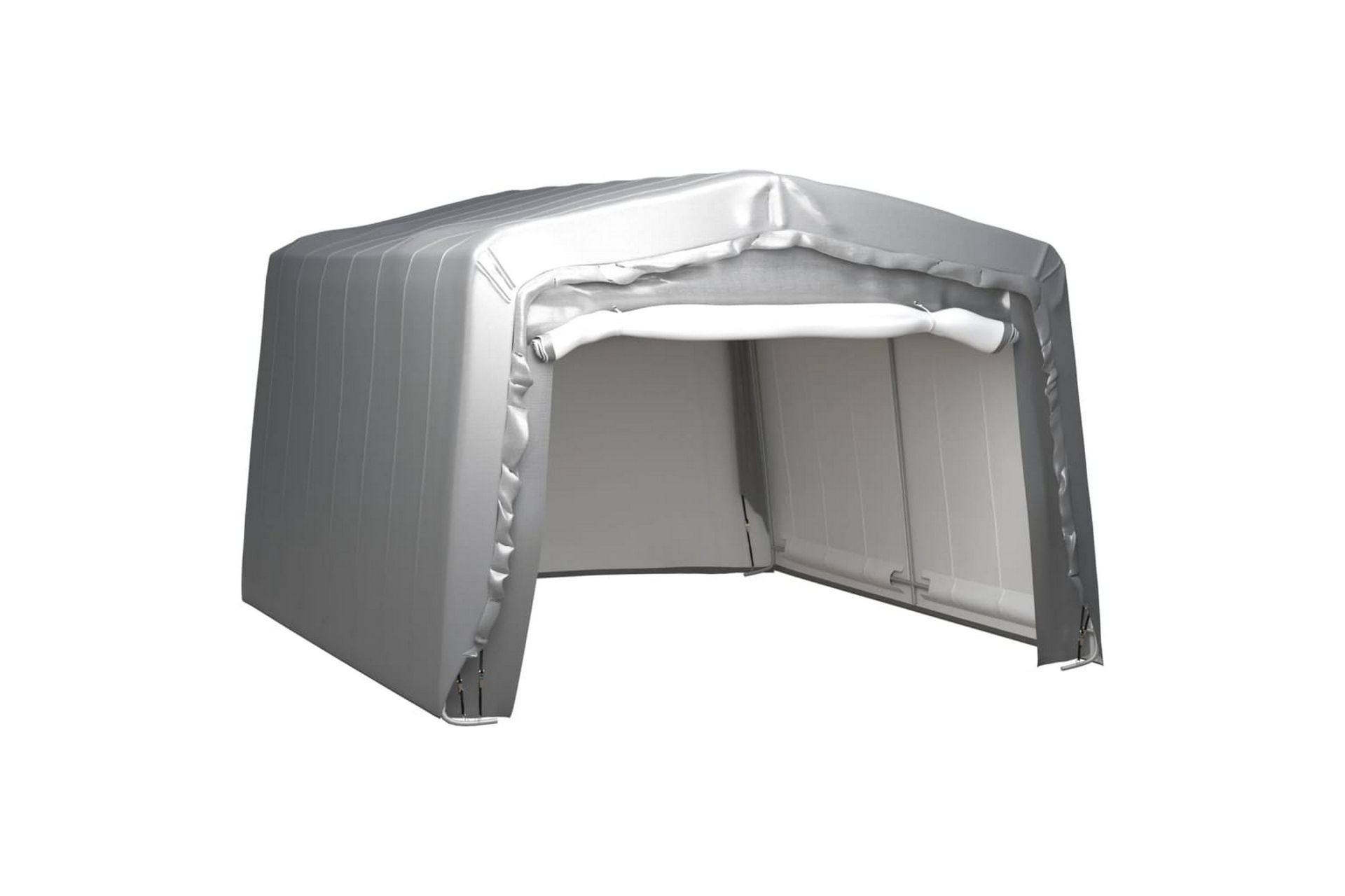 Oppbevaringstelt 370x370 cm stål grå - Grå - Hage - Utemiljø - Utendørsoppbevaring - Hagetelt & oppbevaringstelt