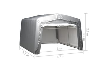 Oppbevaringstelt 370x370 cm stål grå - Grå - Hage - Utemiljø - Utendørsoppbevaring - Hagetelt & oppbevaringstelt