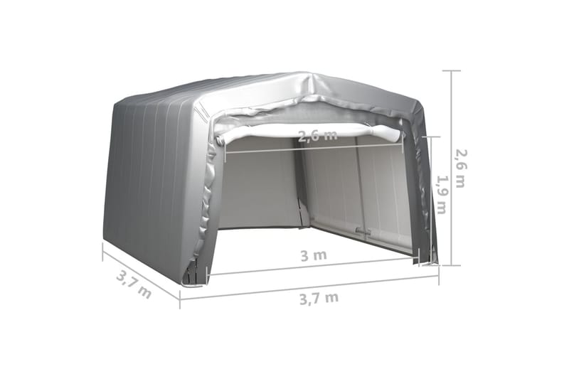 Oppbevaringstelt 370x370 cm stål grå - Grå - Hage - Utemiljø - Utendørsoppbevaring - Hagetelt & oppbevaringstelt