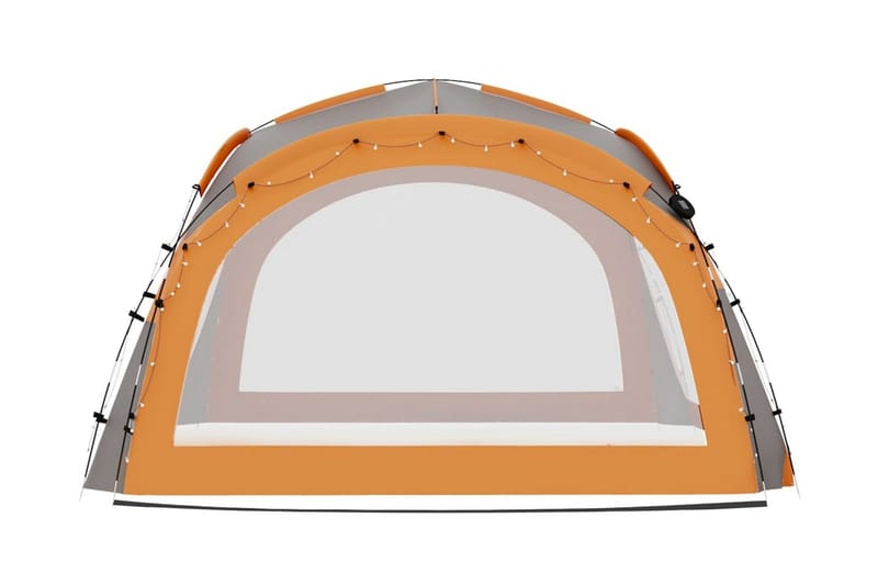 Partytelt med LED og 4 sidevegger 3,6x3,6x2,3 m grå og orans - Grå - Partytelt - Hagetelt & oppbevaringstelt