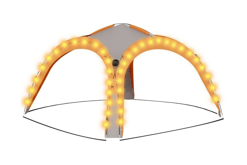 Partytelt med LED og 4 sidevegger 3,6x3,6x2,3 m grå og orans - Grå - Partytelt - Hagetelt & oppbevaringstelt