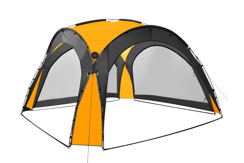 Partytelt med LED og 4 sidevegger 3,6x3,6x2,3 m gul - Gul - Partytelt - Hagetelt & oppbevaringstelt