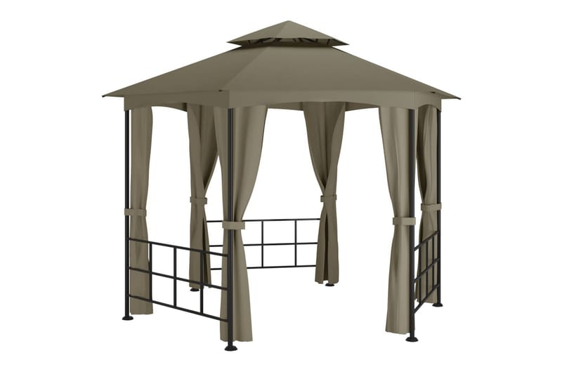 Paviljong med sidevegger 3,1x2,7 m gråbrun - Taupe - Hage - Utemiljø - Utendørsoppbevaring - Hagetelt & oppbevaringstelt - Partytelt