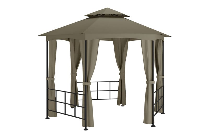 Paviljong med sidevegger 3,1x2,7 m gråbrun - Taupe - Partytelt - Hagetelt & oppbevaringstelt