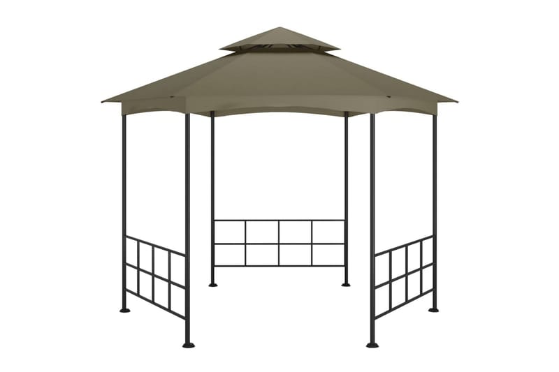 Paviljong med sidevegger 3,1x2,7 m gråbrun - Taupe - Partytelt - Hagetelt & oppbevaringstelt