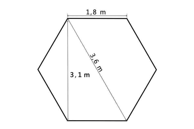 Popup partytelt sammenleggbart sekskantet grå 3,6x3,1 m - Partytelt - Hagetelt & oppbevaringstelt
