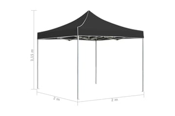 Profesjonelt foldbart festtelt aluminium 2x2 m antrasitt - Hage - Utemiljø - Utendørsoppbevaring - Hagetelt & oppbevaringstelt - Partytelt