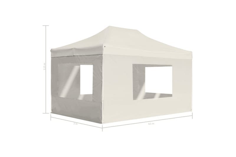Profesjonelt foldbart festtelt m. vegger aluminium 4,5x3m - Hage - Utemiljø - Utendørsoppbevaring - Hagetelt & oppbevaringstelt - Partytelt