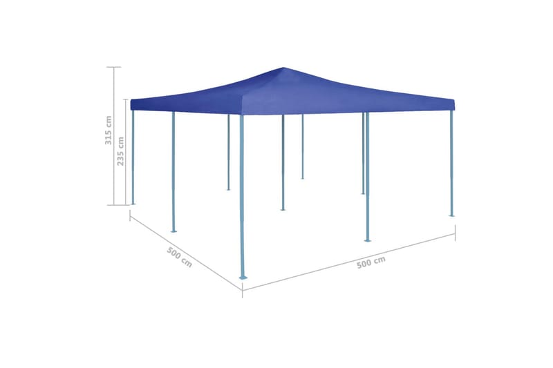Sammenleggbar paviljong 5x5 m blå - Partytelt - Hagetelt & oppbevaringstelt