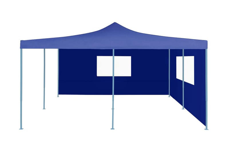 Sammenleggbar paviljong med 2 sidevegger 5x5 m blå - Partytelt - Hagetelt & oppbevaringstelt