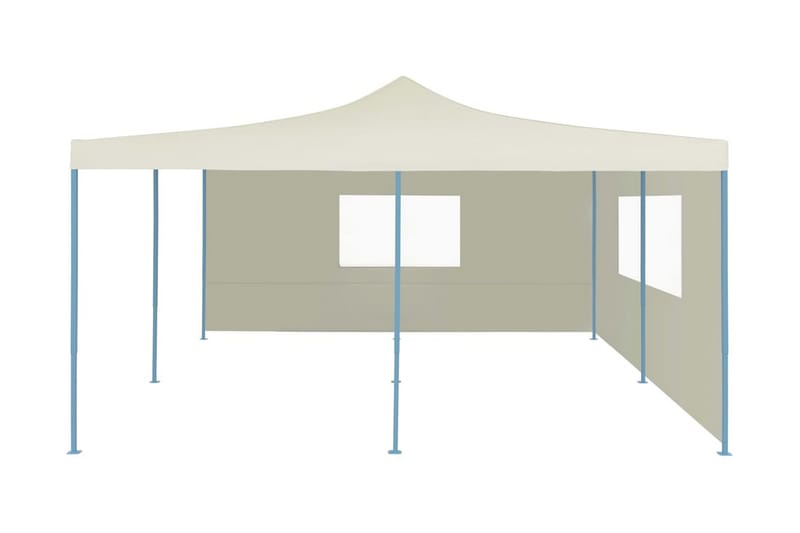 Sammenleggbar paviljong med 2 sidevegger 5x5 m kremhvit - Partytelt - Hagetelt & oppbevaringstelt
