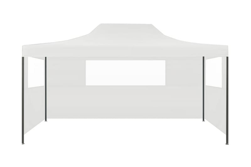 Sammenleggbart festtelt med 3 vegger 3x4,5 m hvit - Partytelt - Hagetelt & oppbevaringstelt