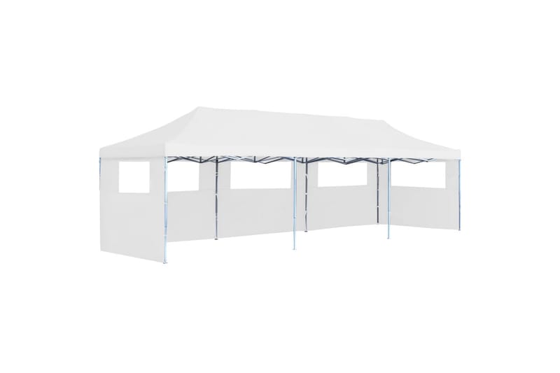 Sammenleggbart festtelt popup med 5 sidevegger 3x9 m hvit - Partytelt - Hagetelt & oppbevaringstelt