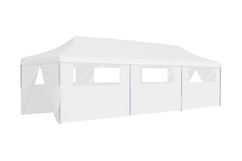 Sammenleggbart festtelt popup med 8 sidevegger 3x9 m hvit - Partytelt - Hagetelt & oppbevaringstelt
