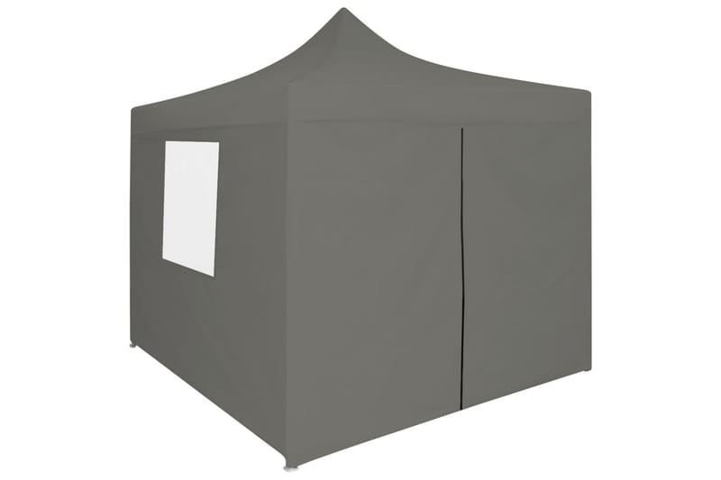 Sammenleggbart festtelt popup m. 4 sidevegger 3x3m antrasitt - Hage - Utemiljø - Utendørsoppbevaring - Hagetelt & oppbevaringstelt - Partytelt