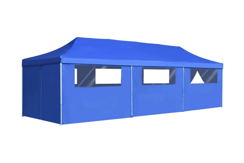 Sammenleggbart festtelt popup med 8 sidevegger 3x9 m blå - Partytelt - Hagetelt & oppbevaringstelt