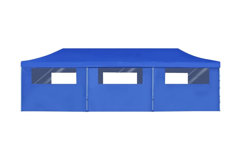 Sammenleggbart festtelt popup med 8 sidevegger 3x9 m blå - Partytelt - Hagetelt & oppbevaringstelt