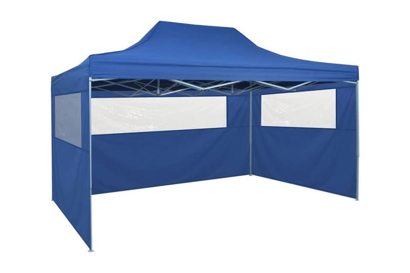Sammenleggbart telt popup med 4 sidevegger 3x4,5 m blå - Partytelt - Hagetelt & oppbevaringstelt