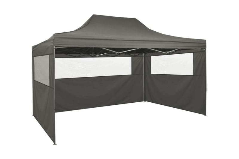 Sammenleggbart telt popup med 4 sidevegger 3x4,5 m antrasitt - Partytelt - Hagetelt & oppbevaringstelt