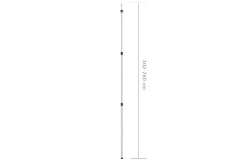 Teleskopiske presenningstenger 102-260 cm 2 stk aluminium - Silver - Hagetelt & oppbevaringstelt