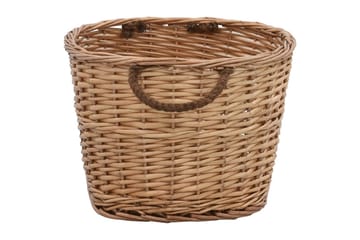 Vedkurv med brehåndtak 58x42x29 cm naturlig seljetre - Hage - Utemiljø - Utendørsoppbevaring - Vedoppbevaring