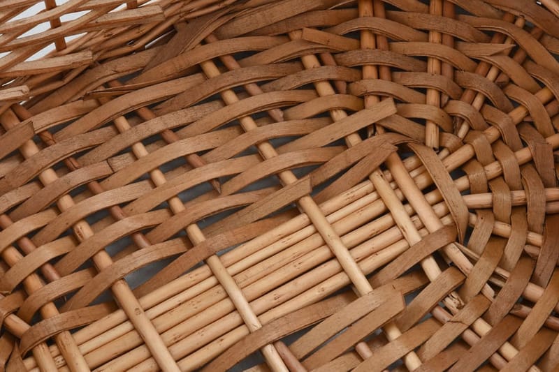 Vedkurv med brehåndtak 58x42x29 cm naturlig seljetre - Hage - Utemiljø - Utendørsoppbevaring - Vedoppbevaring