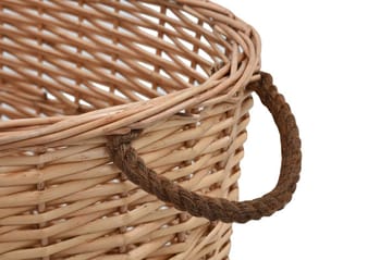 Vedkurv med brehåndtak 58x42x29 cm naturlig seljetre - Hage - Utemiljø - Utendørsoppbevaring - Vedoppbevaring